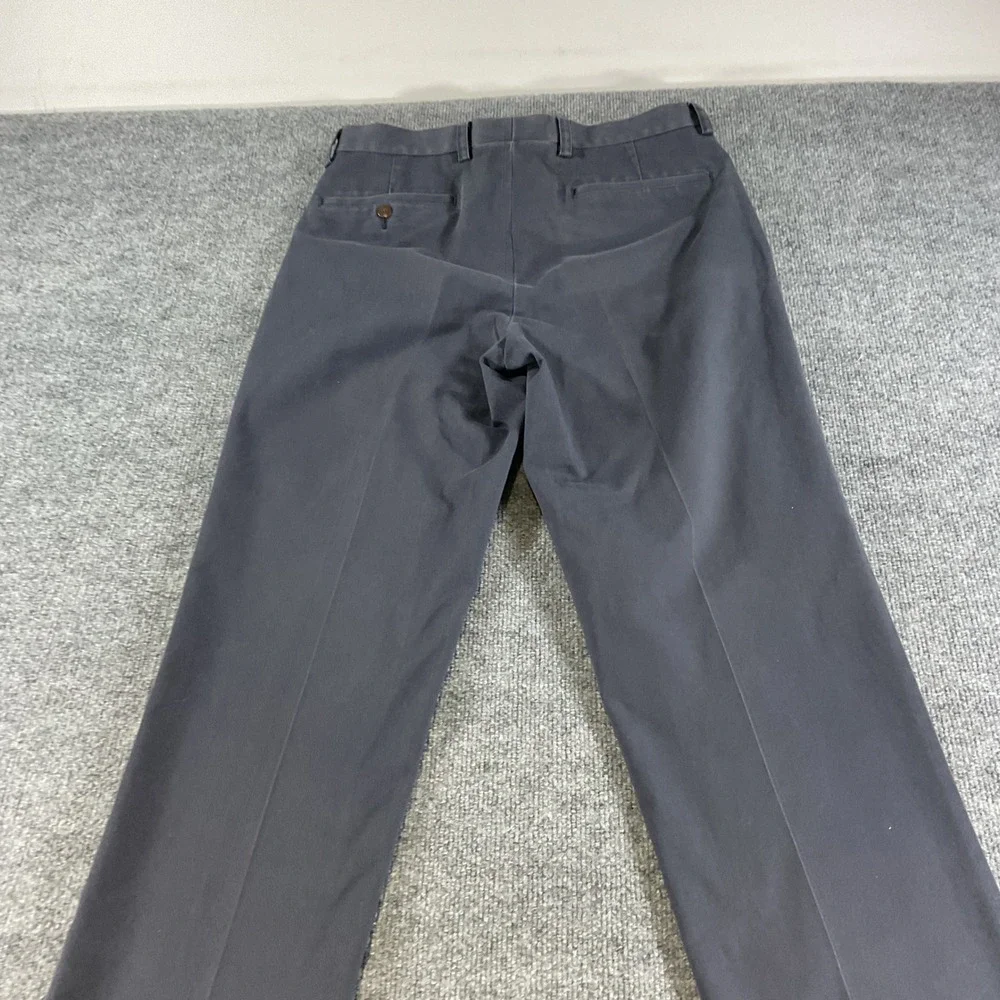 Orvis Trim Fit Chino Pants Mens 32x30 Gray Cotton Flat Front Casual Khaki